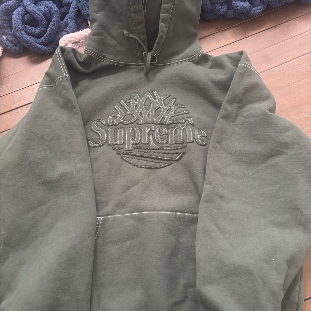 Supreme Green Sweater with Tonal Logo